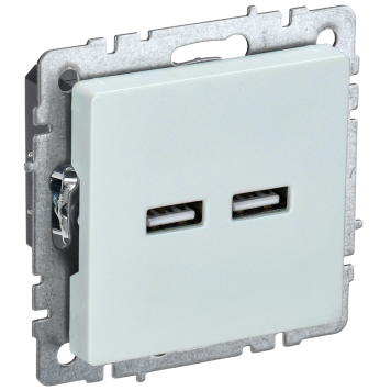 BRITE Роз. USB A+A 3,1А РЮ10-1-БрЖ жемч. IEK