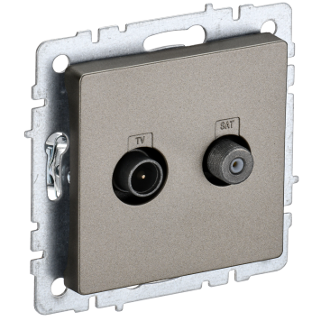 BRITE Роз. двойная TV+SAT РТВ/РСп12-БрШ шамп. IEK