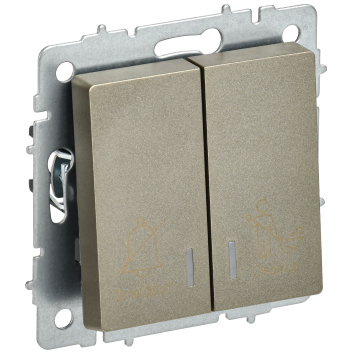 BRITE Выключ. 2-кл. с инд. отел. 10А ВС10-2-9-БрШ шамп. IEK