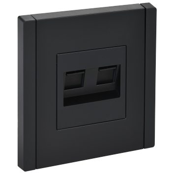 FORTE&PIANO Роз. комп. 2-ая RJ45 кат.5E FP133 чер. IEK