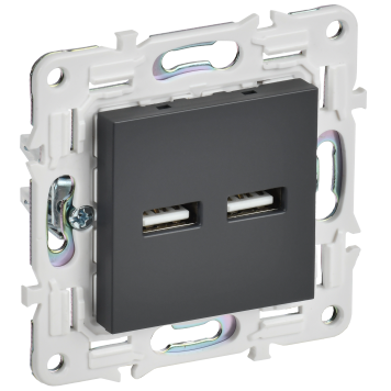 SKANDY Роз. USB A+A 3,1А SK-R15T титан IEK