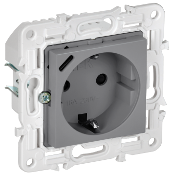 SKANDY Роз. с з/к/ш 16А с USB C 18Вт SK-R17Gr сер. IEK