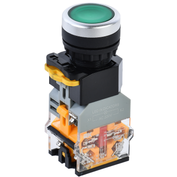 Кнопка D8-11D d=22мм 1NO+1NC с подсветкой зеленая IEK