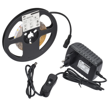 Комплект DIY (2835WW60-4,8-IP20-12В 5м + др. + выкл.) IEK