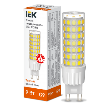 Лампа LED CORN капсула 9Вт 230В 3000К керамика G9 IEK