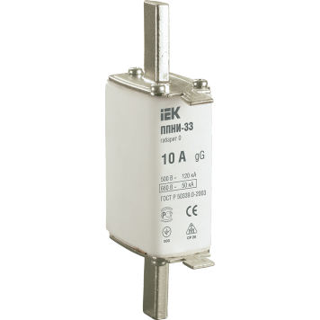 Плавкая вставка предохранителя ППНИ-33, габарит 0, 10А IEK