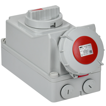 Розетка с мех. блок. ССИ-825 32А-6ч 380В 3P+PE+N IP67 IEK