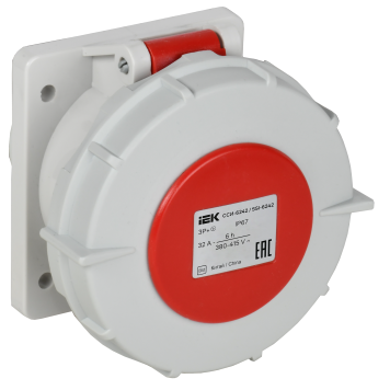 Розетка встр. пр. ССИ-6242 32А-6ч 380В 3P+PE IP67 IEK