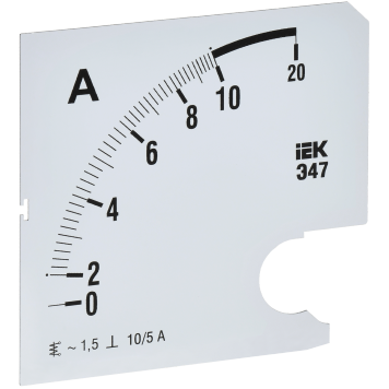 Шкала смен. для амперметра Э47 10/5А-1,5 96х96мм IEK