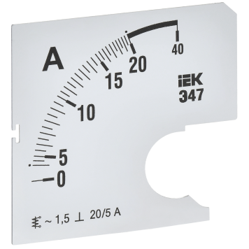 Шкала смен. для амперметра Э47 20/5А-1,5 72х72мм IEK