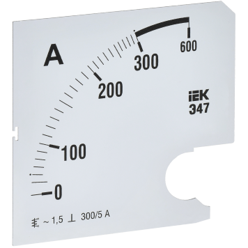 Шкала смен. для амперметра Э47 300/5А-1,5 96х96мм IEK