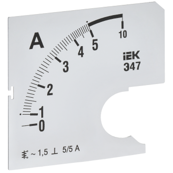 Шкала смен. для амперметра Э47 5/5А-1,5 72х72мм IEK