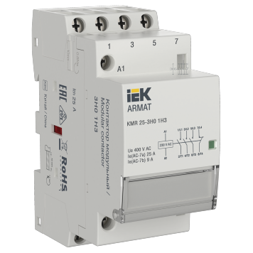 ARMAT Контактор модульный KMR 25А 230В AC 3НО 1НЗ IEK