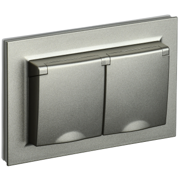 BRITE Роз. 2-я с кр. 16А в сб IP44 РСбш12-3-44-БрШ шамп. IEK