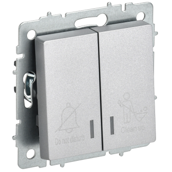 BRITE Выключ. 2-кл. с инд. отел. 10А ВС10-2-9-БрА алюм. IEK