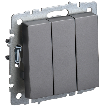 BRITE Выключ. 3-кл. 10А ВС10-3-0-БрС сталь IEK