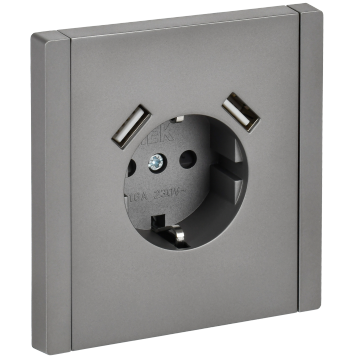 FORTE&PIANO Роз. з/к/ш в/к 16А USB A+A 3,1А FP545 ст. IEK