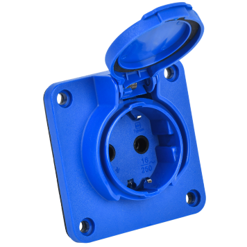 MAGNUM Розетка панельная SCHUKO РП17-3 с ув. фланц. IP54 IEK