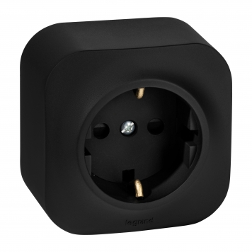 QUTEO Роз. с з/к/ш о/у 16А чёрн. м.