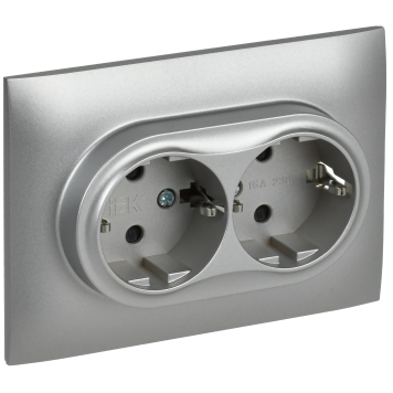 SKANDY Роз. 2-я с з/к/ш 16А в сб. SK-R07S сереб. IEK