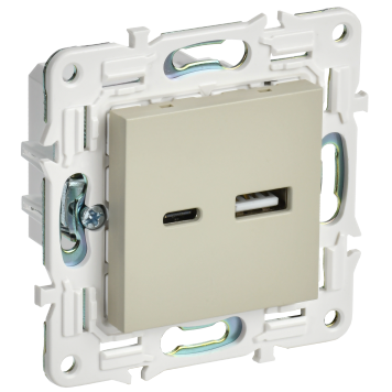 SKANDY Роз. USB A+C 18Вт SK-R13B беж. IEK