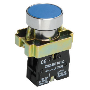 Кнопка управления LAY5-BA61 без подсветки синяя 1NO IEK