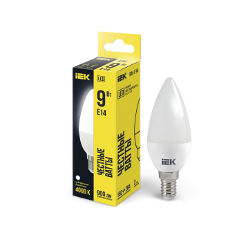Лампа LED C35 свеча 9Вт 230В 4000К E14 IEK