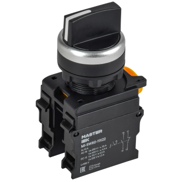 Переключатель 2 полож. возвр. 1NO+1NC чёрный MASTER IEK