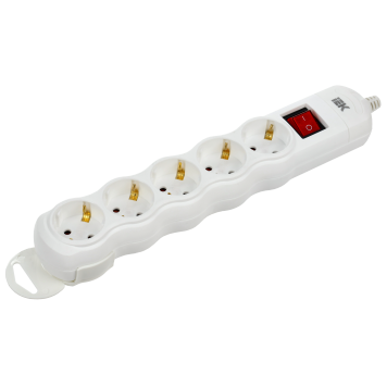 Розетка переносная разб. с выкл. РПр05В 5 мест IEK