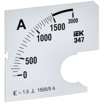 Шкала смен. для амперметра Э47 1500/5А-1,5 72х72мм IEK