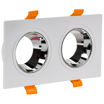 Светильник 4108 встр. поворотн. 2хGU10 белый/хром пласт. IEK