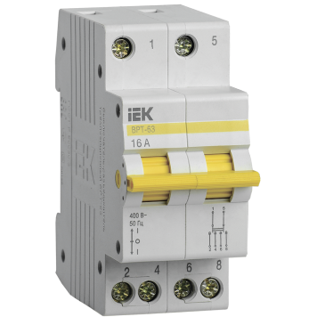 Выключатель-разъединитель трехпозиционный ВРТ-63 2P 16А IEK