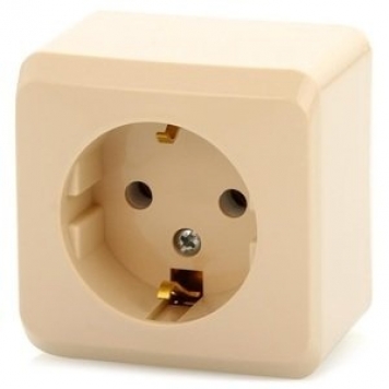 РОЗЕТКА С ЗАЗЕМЛЕНИЕМ  PA16-003K 1-АЯ