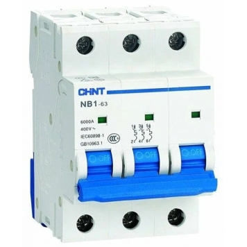 Авт. выкл. NB1-63 3P 1A 6кА х-ка C (CHINT)