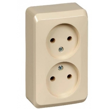 РОЗЕТКА БЕЗ ЗАЗЕМЛЕНИЯ  PA16-005K 2-АЯ