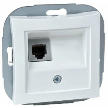 ТЕЛЕФОННАЯ РОЗЕТКА RJ11, МЕХАНИЗМ, БЕЛЫЙ WDE000181