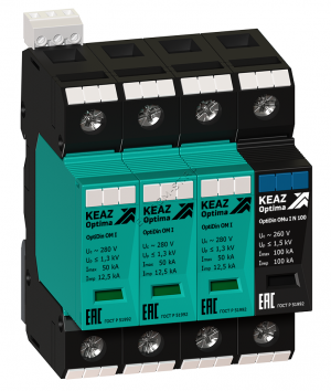Ограничитель импульсных перенапряжений (УЗИП) OptiDin OM-I-3+Nu-280/12,5